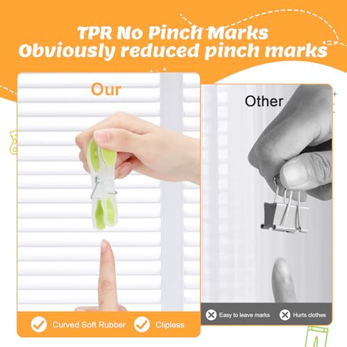 Miniatura 4 de Romon Pinzas Ropa, 30 Pinzas Ropa Que No Dejan Marca Pinzas Toalla Playa Antideslizantes, Ropa Clips Pinzas De Plástico Fuerte Resistentes Al Viento Para Toallas Ropa Interior Bragas Calcetines