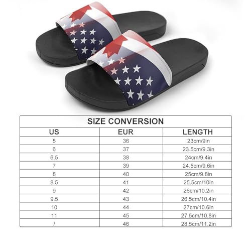 Flag of Canada And U.S. FLAG House Sandals Non-Slip Bathroom Slippers Beach Summer Shoes for Men Women2