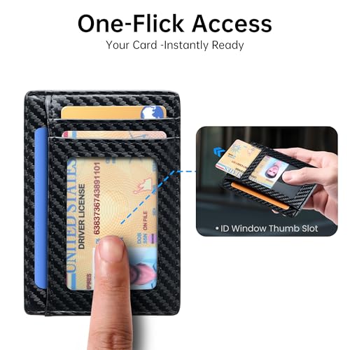 Image of Chelmon Slim Wallet for Men, Minimalist Front Pocket RFID Blocking Credit Card Holder