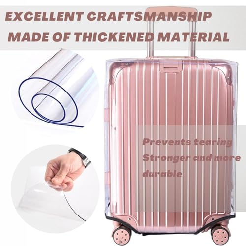 3 PCS Clear Suitcase Covers for Luggage, 20" 24" 28" Luggage Protector Suitcase Cover TSA Approved Waterproof Transparent PVC Protector (20"+24"+28")3