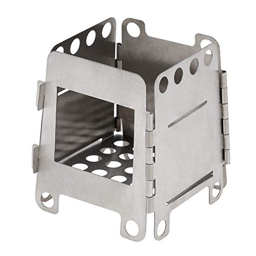 Fogão Externo, Romacci Fogão portátil de titânio leve dobrável a lenha Fogão de bolso Cozinha ao ar