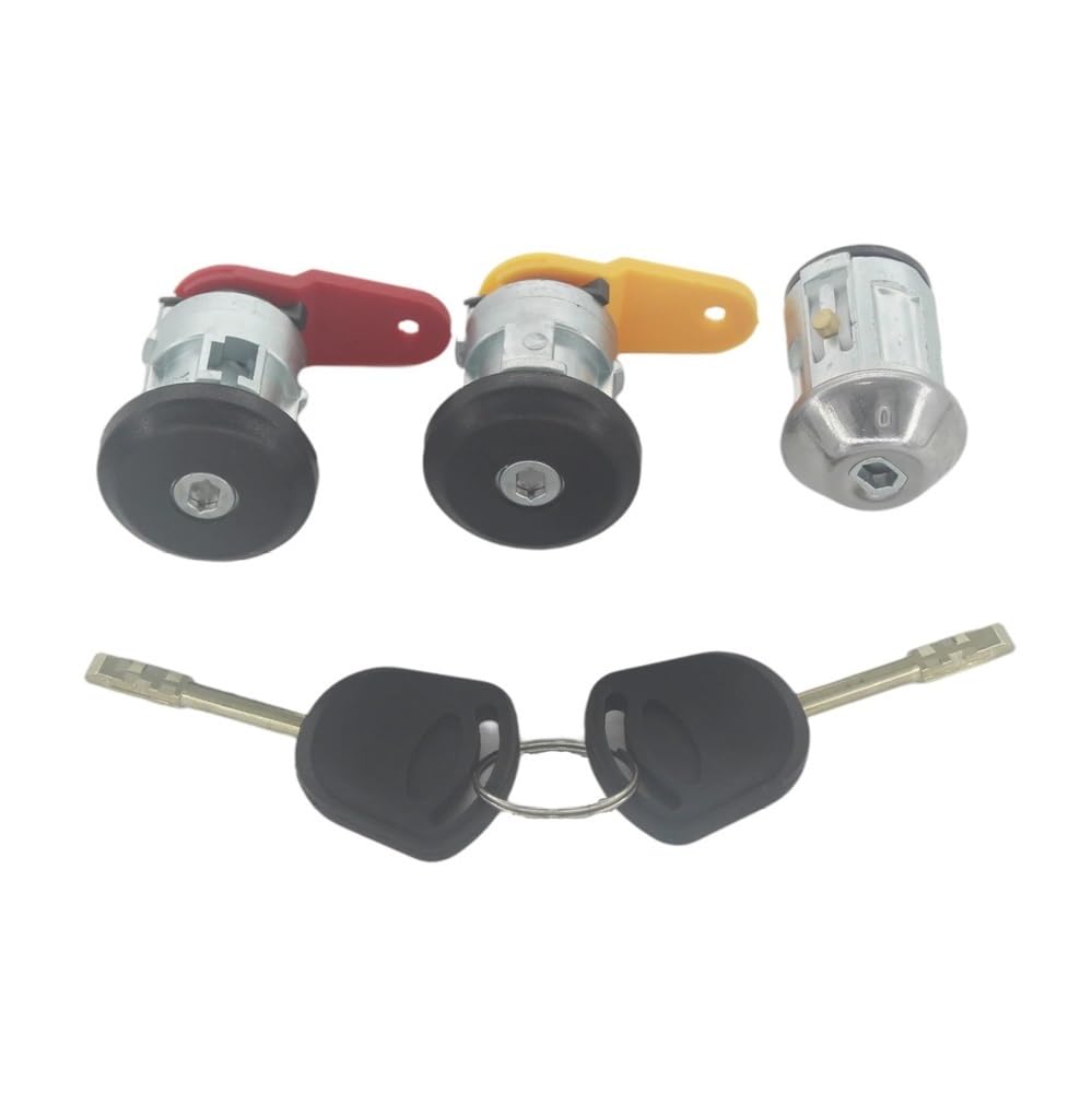 Hzsmyxgs One Color Car Lock Barrel 96Fga22050cgpa Compatible With Fiesta 1989-2002 For Ka 1996-2008 Car Ignition Door Trunk Lock Set(3Pcs Ig.s-L-R)