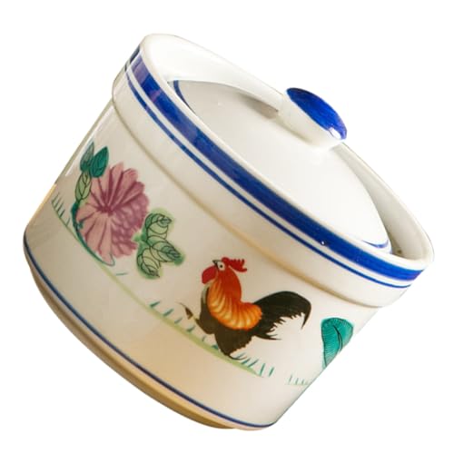 SOIMISS Ciotola in Ceramica da Zuppa con Coperchio 4,5 per Dessert e Stufati, Stoviglie per Cucina e Ristorante, Tazza da Brodo Ecologica Facile da Pulire Adatta per Uova e Dolci