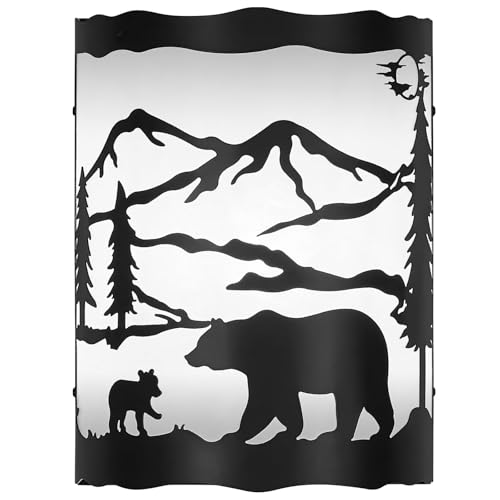 Monaxon Farmhouse Bear Wall Sconce Light with Shade, E26 Base