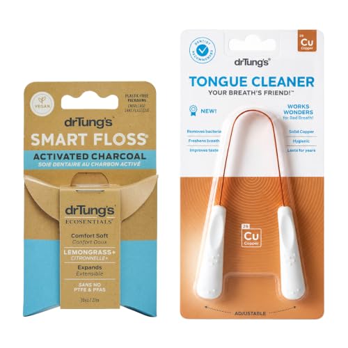 DrTung’s Activated Charcoal Floss and Copper Tongue Cleaner