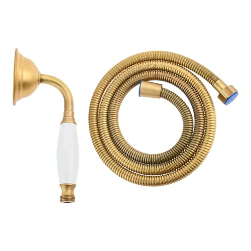DRELD Lot de 2 douchettes rétro, 1 douchette à main en acier inoxydable avec 1 tuyau de 1,5 m, style rétro nostalgique, en acier inoxydable, couleur vintage