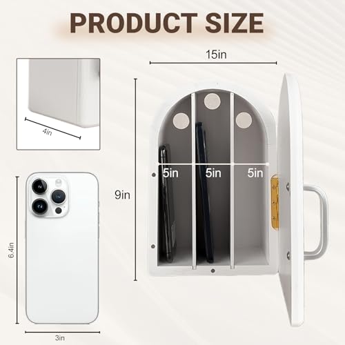 MSKEI Cell Phone Box for Family Time, Bamboo Cell Phone Jail, Hold 6 Phones, Phone Holder Self-Discipline Box, Family Time Organizer, Help Families Focus Back Mobile Phone Addiction (White) by MSKEI - Used condition - Image 3