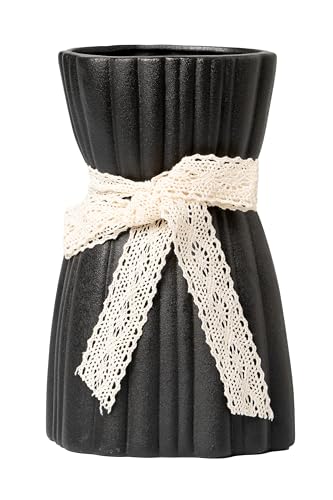 GALOURO Vaso preto - Vaso de flor, vasos pequenos para decoração, vaso de cerâmica para decoração de