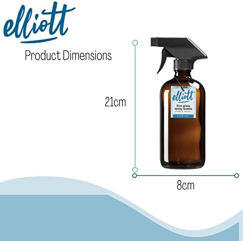 Elliott 480ml Brown Glass Spray Bottle, Manufactured from Recycled Glass and featuring a locking trigger action spray Mechanism, Ideal for use for Cleaning, Watering Plants and many other uses