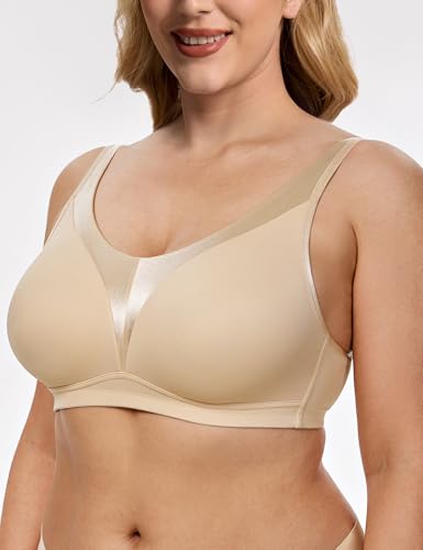 Wingslove Women's Wireless Bras Full Coverage No Underwire Unlined Smooth Comfort Minimizer Bra Plus Size Non Padded Support3