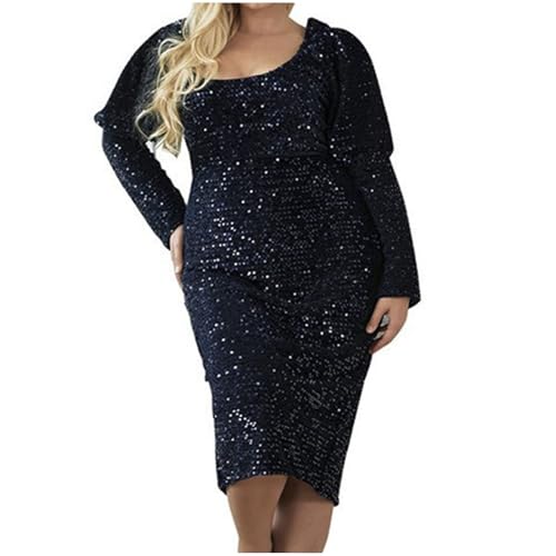 Plus Size Glitter Dress for Women Square Neck Long Sleeve Party Cocktail  Dresses Elegant Sequin Slim Fit Midi Dress Black at Amazon Women's Clothing  store