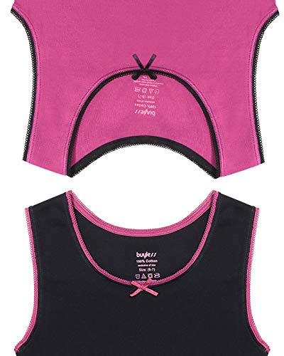 Buyless Fashion Girls Tagless Cami Scoop Neck Undershirts Cotton Tank With Trim And Strap (12 Pack) 7-8 #TOP3