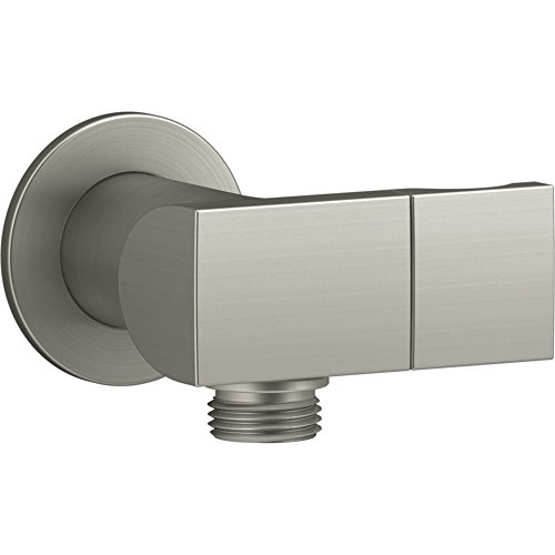 Kohler K-98354-BN Exhale Wall-Mount Supply Elbow with Check Valve & Handshower Bracket, Vibrant Brushed Nickel