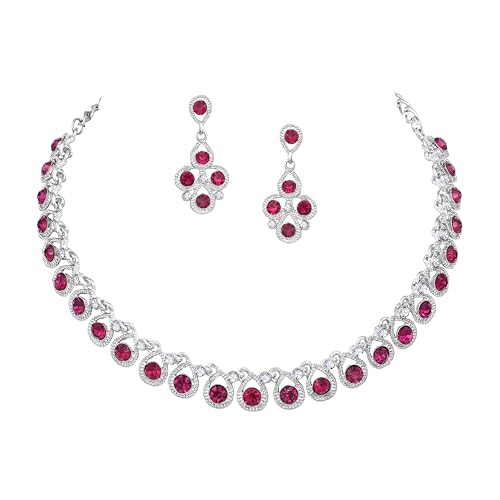 Image of Atasi International Diamond /Stones Necklace Set with Earrings for Women | Stylish Jewellery for Party, Wedding and Festive Occasions | Fashion Accessories