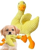 Stofftiere Für Hunde – Quietscheente, Interaktives Heimtierzubehör, Kauspielzeug Zum Zahnen Für Hunde, Plüsch-Stockenten-Apportiergerät, Langlebiger Knister-Quietscher, Zahngesundheits-Kuschelspielzeu