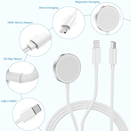 Apple Watch Charger，Upgraded 2-In-1 Usb C Fast Iphone Watch Charger [Apple Mfi Certified] 6Ft Magnetic Charging Cable With 15W Wall Charger Block For Apple Watch Series Se/8/7/6/5/4/3/2/1 & Iphone 14 #TOP3