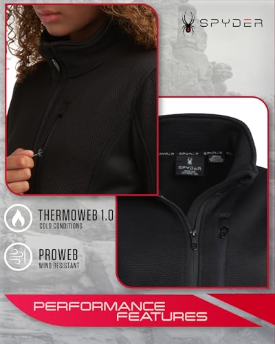 Spyder Women's Active Performance Fleece Jacket - Full Zip Lightweight Wind Resistant Windbreaker Sweater Jacket (Sizes:S-XL)4