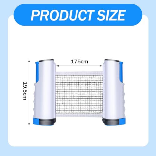 Nolvireth Retractable Ping-Pong Net, Portable Ping-Pong Net with Adjustable Clamps, for Home, Office, Kitchen or Outdoor Play - Image 2