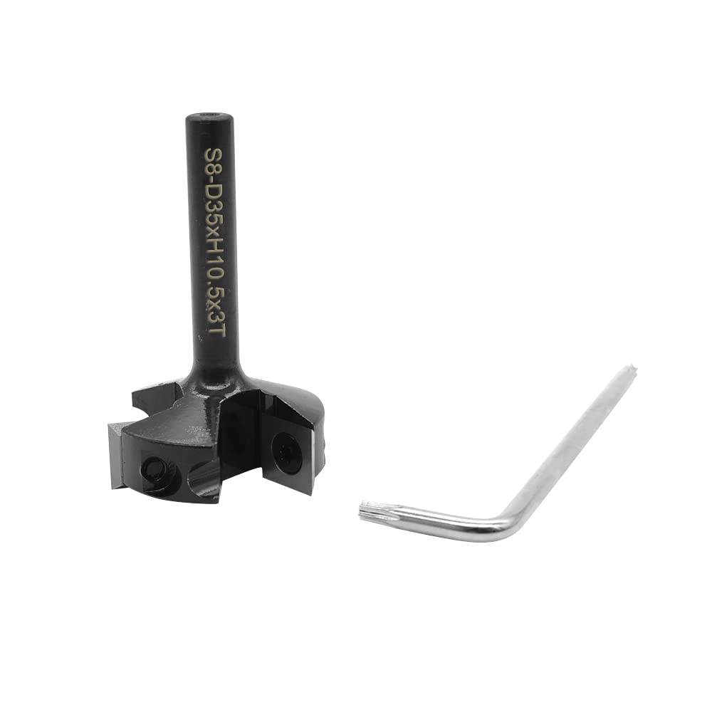 CNC Spoilboard Fräser 6-Flöte – 10,2 Cm Durchmesser, 1,27cm Schaft, Mit 10 Ersatzklingen – Für Holzplatten & Abflachungen