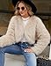 Womens Faux Fur Coat Furry Cropped Jacket Long Sleeve Open Front Parka Crop Fur Coats Shaggy Winter Outerwear (US, Alpha, Large, Regular, Regular, Apricot)