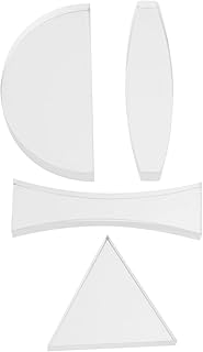 PLAFOPE 4pcs Optical Lens Basic Physics Lens Optical Glass Triangular Prism Crystal Triangular Prism Physics Teaching Aids Acrylic Optical Lens Cylindrical Concave Lens 3D Semicircle Photo