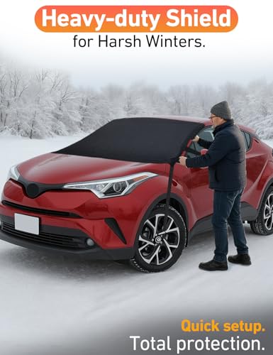 Image of EcoNour Car Snow Cover Compatible for Chrysler CH-R | Windshield Cover for Ice and Snow with S-Hook Straps | Heavy-Duty 600D Oxford Winter Car Cover, Waterproof & Anti-Slip