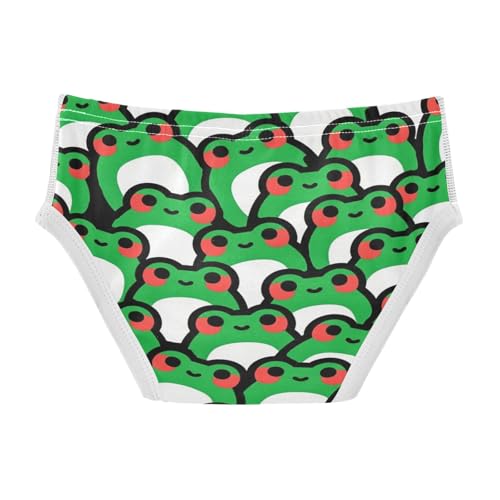 visesunny Boys Cotton Underwear Green Seamless Frog Printed Toddler Soft Training Briefs Size 2T-8Y for Kids2