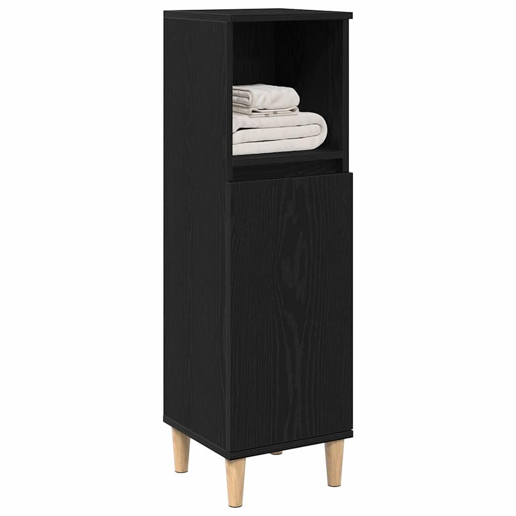 vidaXL Badezimmerschrank Schwarz Eichen-Optik 30 x 30 x 100 cm