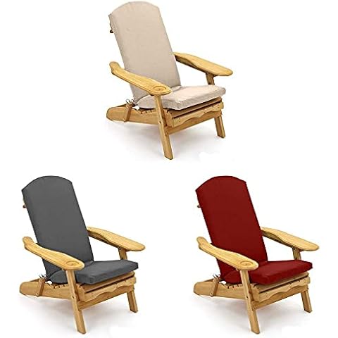 Trueshopping Grey Adirondack Garden Chair Cushion Padded Outdoor Cushion for Garden & Patio Chair Loungers (Cushion Only) Cover