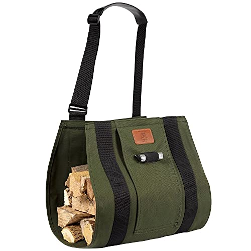 LogOX WoodOX Sling - The Most Ergonomic Firewood, Kindling, and Log Carrier. Helps Correct Posture and Balance | Camping Essential for Firewood Harvesting, Designed in Vermont (Patented, USA Made)