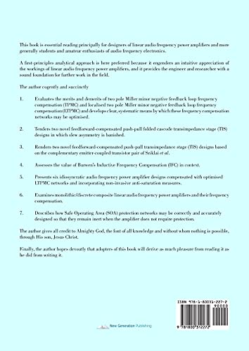 An Analytical Approach to Linear Audio Frequency Power Amplifier Design: Selected Papers