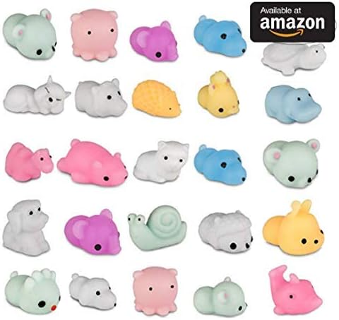 WUAH Mochi Squishy Toys 25 pcs Set: Soft and Squishy for Stress Relief, Kawaii Designs for Kids and Adults by Store