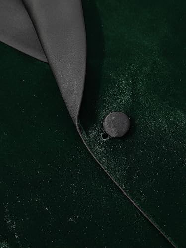Mens Velvet Suit Jacket Tuxedo Blazer Slim Fit Shawl Lapel Black Tie and Dark Pattern for Prom Wedding Business Dinner4