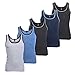 Produktbild MT Herren Melange Tank Top (5er Pack), Baumwoll Feinripp Unterhemd ohne Arm - 5farb-Pack mit Blau XXL (52-54