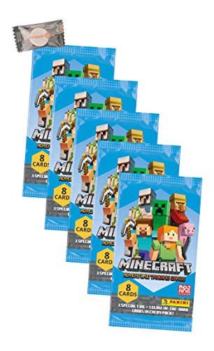 Preisvergleich Produktbild Minecraft Karten Adventure - Minecraft Trading Cards (2021) - 5 Booster + stickermarkt24de Gum