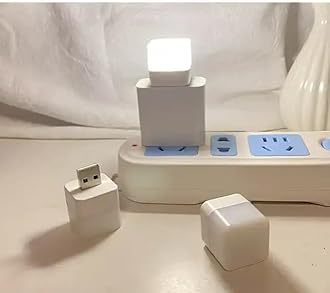Mini USB LED Light, Flexible USB Ambient Light, Mini LED Light, Portable Car Bulb for Bedroom, Bathroom & Kitchen Use | Plug in Night Light Bulb (Warm White)