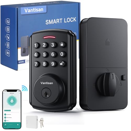 Lista de Chapa Electrica para Puerta disponible en línea para comprar. 42 vantisan Cerradura Inteligente, 5 en 1 Cerradura Inteligente Exterior Electrónica con WiFi, App, Contraseña Numérica o con Llave, Grosor 35mm-55mm, Compatible con Alexa y Google...