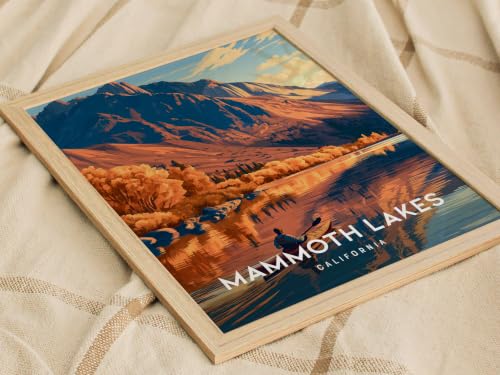 Mammoth Lakes California Wall Art | Alpine Lake Mountain Wilderness Poster | Framed or Unframed Sierra Nevada Print | Modern Travel Art for Cabin Home Office Decor | 24x36 in/Wood Framed - Image 9
