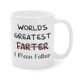 Mugaholics Father’s Day Gag Gifts for Dad Funny Xmas/Holiday/White Elephant/Birthday Presents for Daddy World's Greatest Farter I Mean Father Coffee Mugs Tea Cups 11 Oz - FA-3