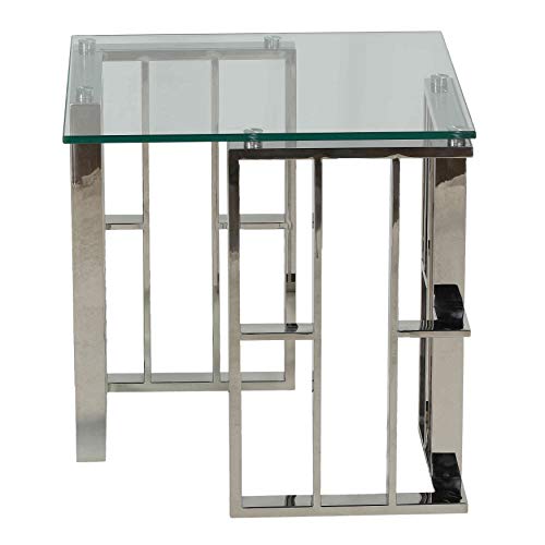 Cortesi Home Ripley Contemporary Glass End Table, 20", Clear #TOP3