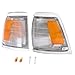 HECASA Pair Corner Lights Compatible with 1992-1995 Toyota Pick-Up Truck Replacement for 8161035100 8162035100 Corner Lamps Assembly Clear Lens Drive & Passenger Side Chrome Trim & Yellow Reflector