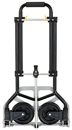 MERCATOOLS | Carretilla Plegable 100 kg | Acero y Aluminio | Altura Ajustable 76–98 cm | Fácil Almacenaje | Ruedas PP+TPR Ø175 mm