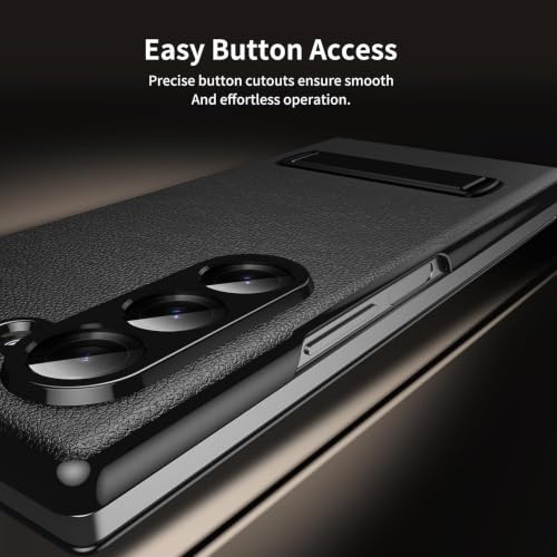 Image of TechTrendz for Samsung Galaxy Z Fold 8 Ultra Magnetic Flip Folding Case, Multi-Angle Bracket, Full Body Hinge Protective Slim Cover, Luxury Business Leather Cover for Fold 8 Ultra Back Cover (Black)