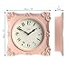 JONES CLOCKS® Rialto Wall Clock | Ornate Vintage Style Square Clock | 10 inch | Pink | Ideal for The Living Room or Bedroom