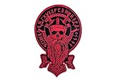 Odin Viking Skull Embroidered Back Patch Large Iron On Motorcycle Biker Jacket Patches