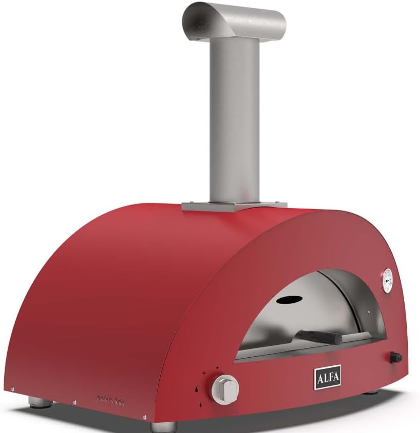 Alfa Moderno 2 Pizze Natural Gas Pizza Oven - Antique Red - FXMD-2P-MROR-U