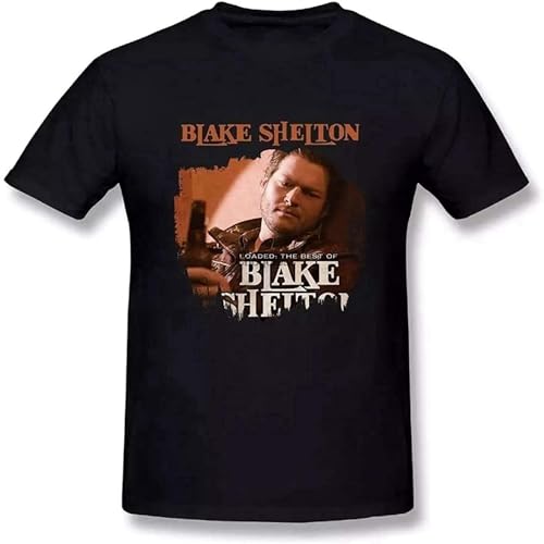 Photo de MEIHUANG Men's Blake Shelton Loaded The Best of Blake Shelton Cotton T Shirts Black Size XL