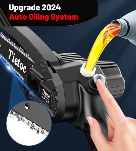 Image of Tietoc Mini Chainsaw 6 Inch Cordless, Portable Electric Chain Saw Small Handheld Battery Powered Super Saws, Gifts for Men Women, Birthday Gift for Dad Fathers Husband Him Her Mom Mothers Grandparent