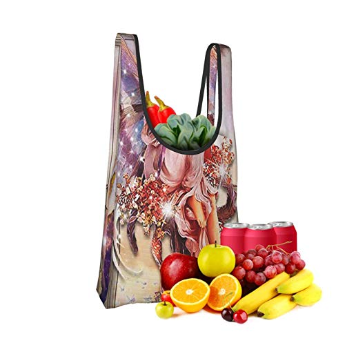 [魚の名前] エコバッグ 蝶の精霊 買い物バッグ エコ袋 折りたたみ コンビニ用 バッグ 大容量 ショッピングバッグ 買い物袋 収納ポケット コンパクト 軽量 収納便利 エコ 洗える かわいい おしゃれ 男性 メンズ 女性 レディース