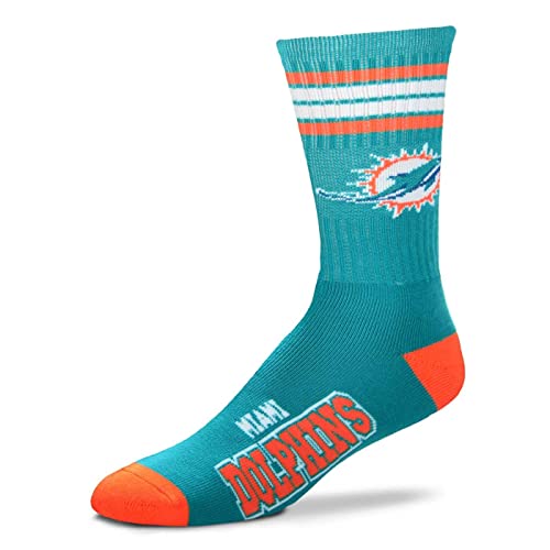 Fanatics For Bare Feet NFL Stripe Team Sock Socks (37-42, Miami Dolphins)
